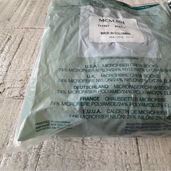 Vintage Silkies Microfiber Crew‎ Socks NEW Lot of 2 Navy Blue Matte Finish - Picture 10 of 11